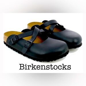 Birkenstock DORIAN Sabot Black Leather Mule Sandal size 36 US 6-6.5